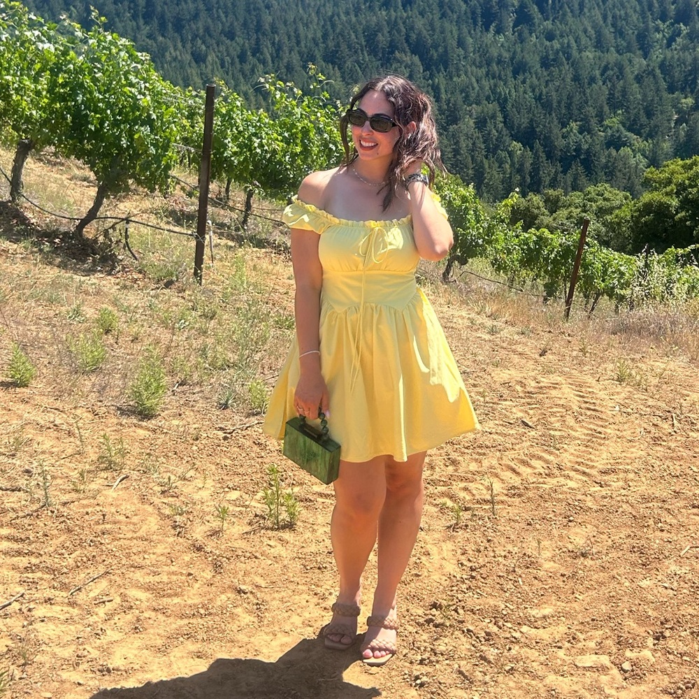 Zaful Yellow Off-Shoulder Mini Dress